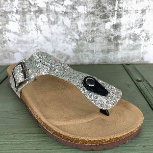 Silver Glitter Thong Slide Flip Flop-Forever Link